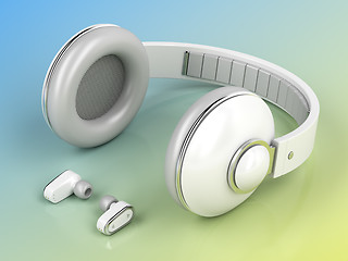 Image showing White wireless headphones