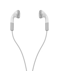 Image showing White modern earphones