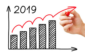 Image showing Business Growth Graph 2019 Concept