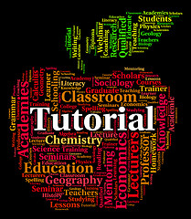 Image showing Tutorial Word Represents Online Tutorials And Develop