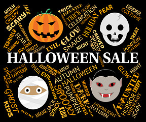 Image showing Halloween Sale Represents Trick Or Treat And Celebration