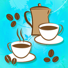 Image showing Brewed Coffee Indicates Roasted Brewing And Freshness