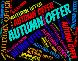 Image showing Autumn Offer Indicates Discounts Text And Cheap