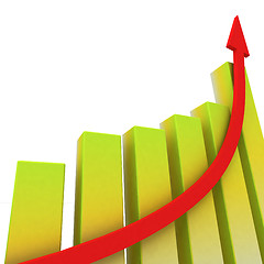 Image showing Yellow Bar Chart Shows Increased Profit