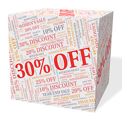 Image showing Thirty Percent Off Indicates Reduction Bargains And Bargain