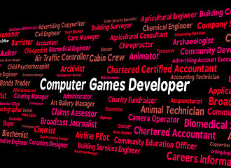 Image showing Computer Games Developer Represents Play Time And Communication