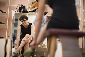 Image showing Woman Trying New Shoes