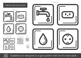 Image showing Camp services line icon.