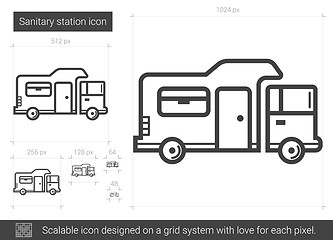 Image showing Sanitary station line icon.