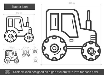 Image showing Tractor line icon.