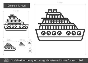 Image showing Cruise ship line icon.