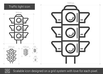 Image showing Traffic light line icon.