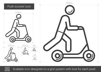 Image showing Push scooter line icon.