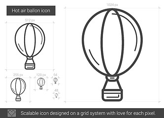 Image showing Hot air balloon line icon.