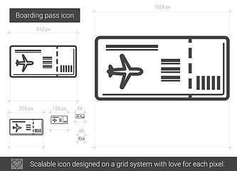 Image showing Boarding pass line icon.