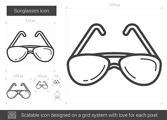 Image showing Sunglasses line icon.