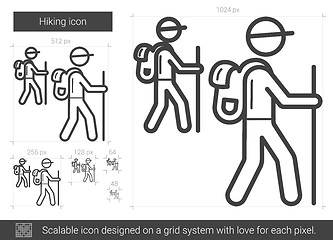 Image showing Hiking line icon.