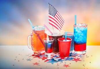 Image showing drinks on american independence day party