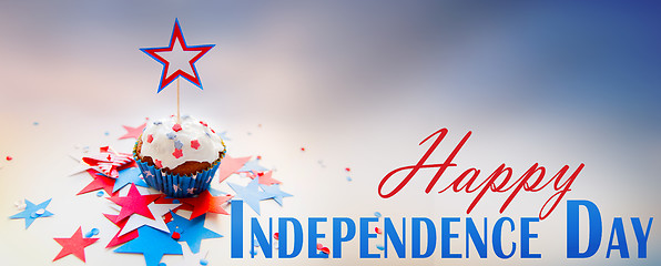 Image showing cupcake with star on american independence day