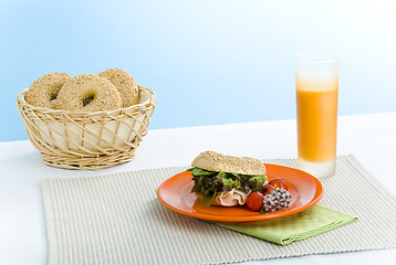 Image showing Breakfast bagel