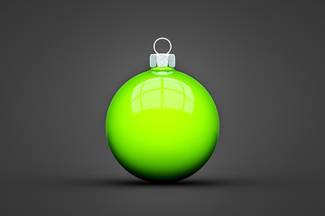 Image showing green Christmas ball isolated with text space