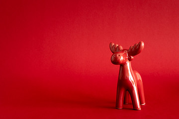 Image showing Christmas decoration red deer background