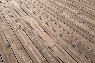 Image showing Wood deck lumber