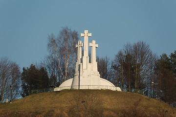 Image showing Crosses on a hill