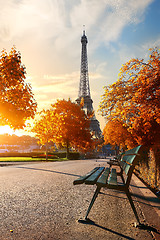 Image showing Eiffel Tower in autumn