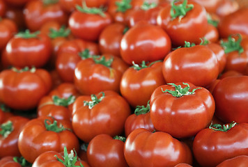 Image showing Fresh tomatoes at a market