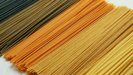 Image showing Uncooked pasta in row