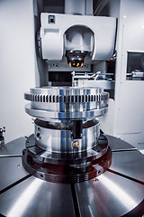 Image showing Metalworking CNC milling machine. Cutting metal modern processin
