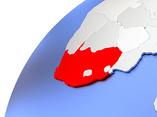 Image showing South Africa on modern shiny globe