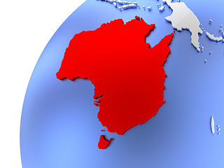 Image showing Australia on modern shiny globe