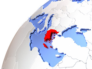 Image showing Greece on modern shiny globe