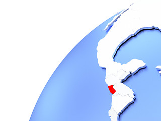 Image showing El Salvador on modern shiny globe