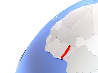 Image showing Togo on modern shiny globe