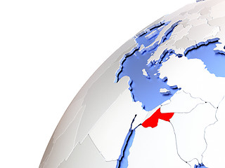 Image showing Jordan on modern shiny globe