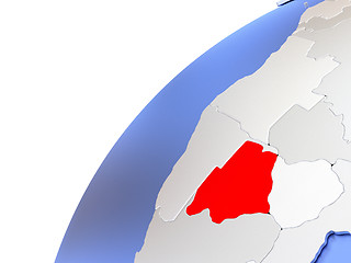 Image showing Botswana on modern shiny globe