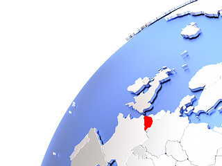 Image showing Belgium on modern shiny globe