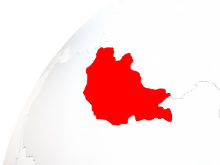 Image showing Mongolia on modern shiny globe