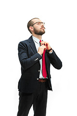 Image showing Full body portrait of businessman on white