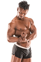 Image showing Fit young man with beautiful torso isolated on white background