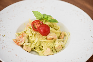 Image showing Pasta with shrimp