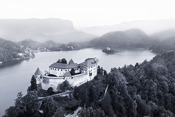 Image showing Medieval castle on Bled lake in Slovenia