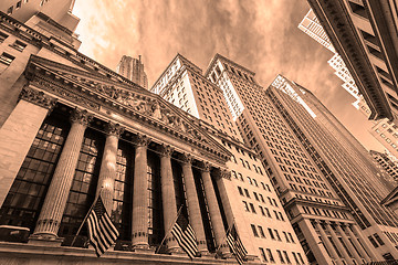 Image showing Exterior of New york Stock Exchange, Wall street, lower Manhattan, New York City, USA.