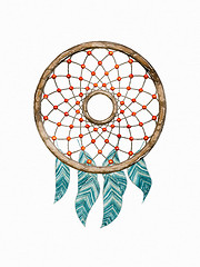 Image showing dream catcher watercolor painting