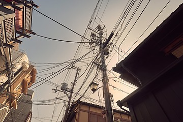Image showing Many electric cables