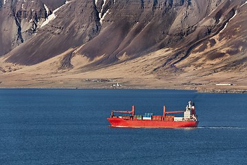 Image showing Container ship in Iceland