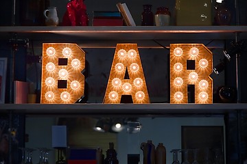 Image showing Bar light sign